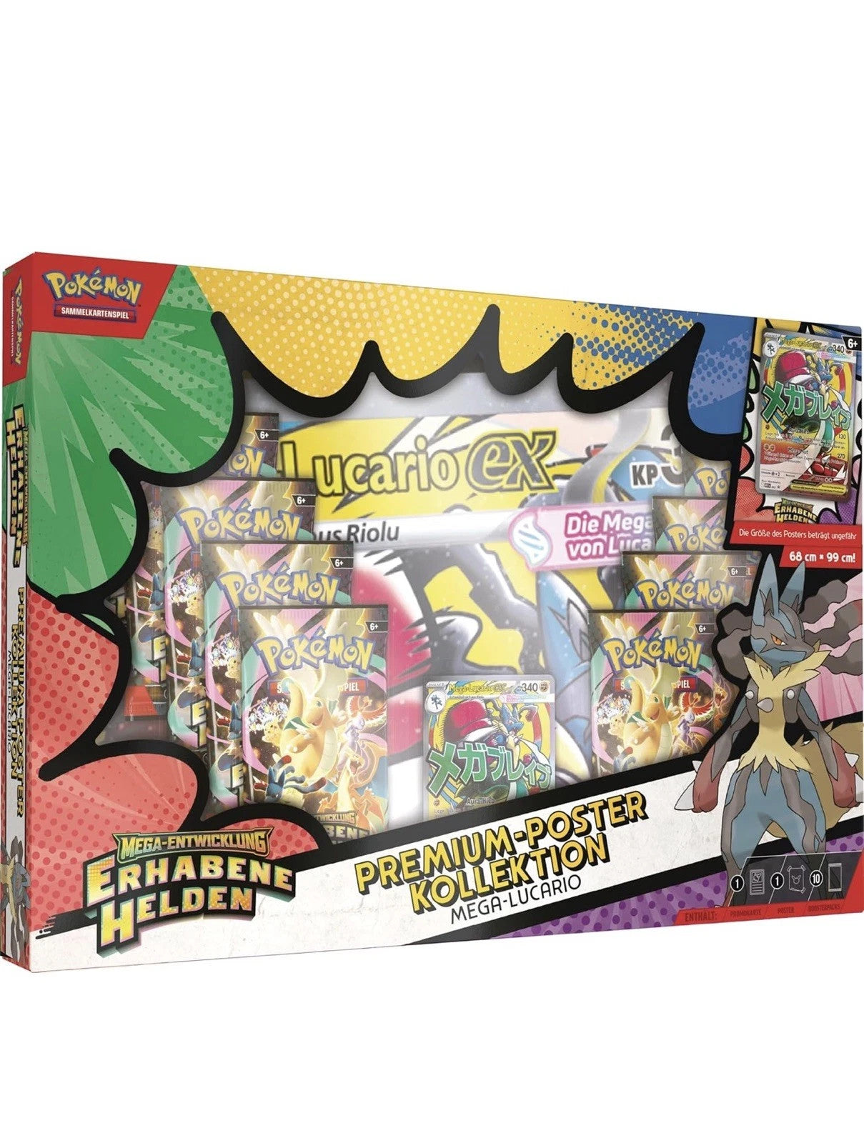Pokémon Erhabene Helden Mega-Lucario Premium Poster-Kollektion NEU/OVP DE